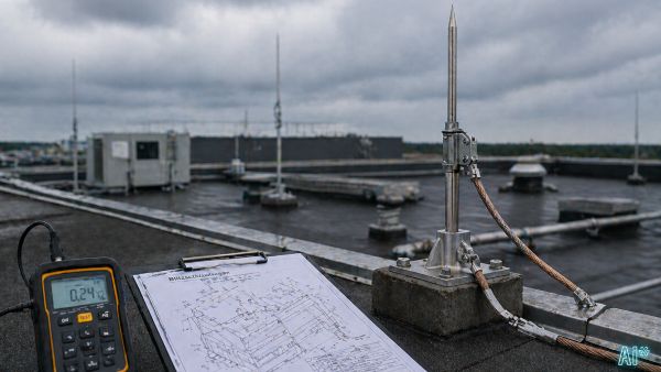 Blitzschutzanlage Dach Prüfung Messgerät Sachverständiger Nürnberg Stein