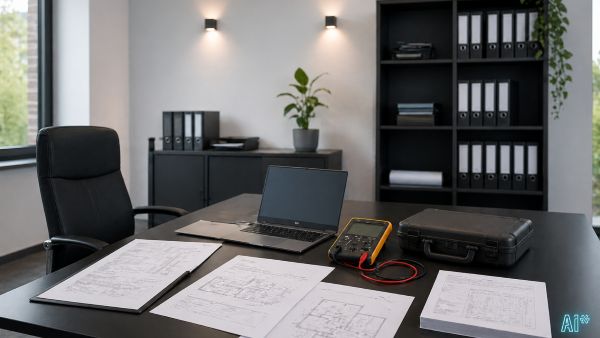 Sachverständigenbüro Elektrotechnik Büro Arbeitsplatz Dokumentation Nürnberg Stein