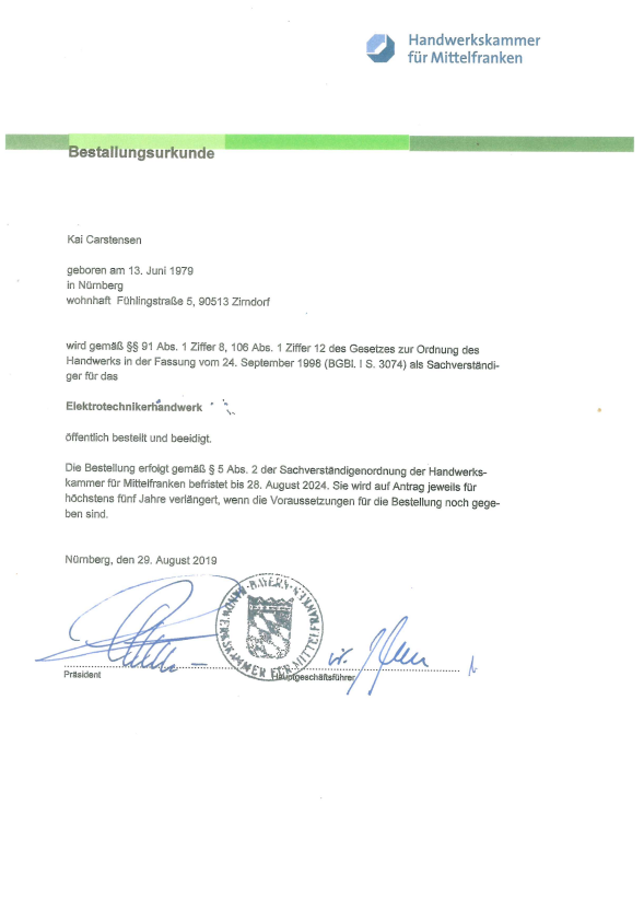 Screenshot 2026-05-07 124728 Bestellungsurkunde von Kai Carstensen als öffentlich bestellter und vereidigter Sachverständiger für das